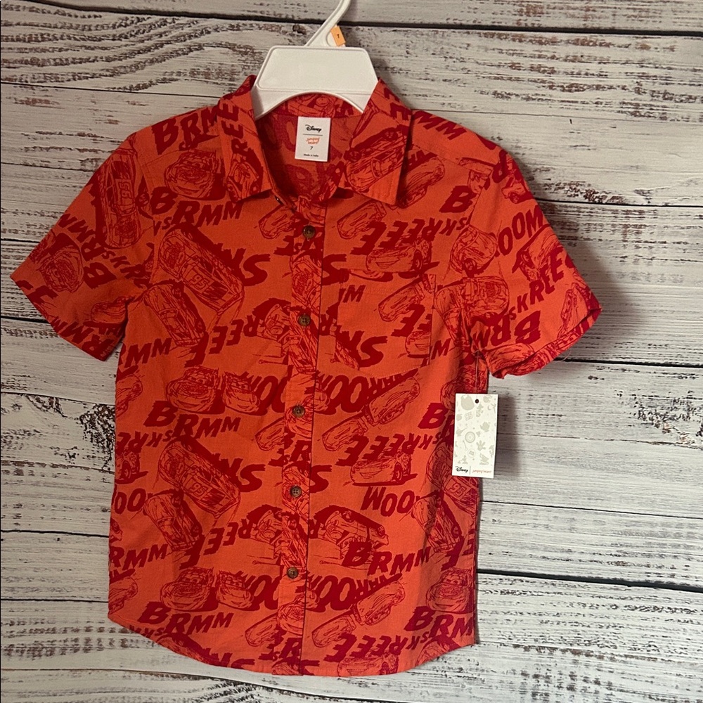 NWT Disney Cars button up size 7
